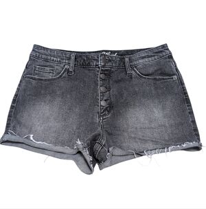 Universal Thread High Rise Shortie Faded Black Denim Shorts Size 8